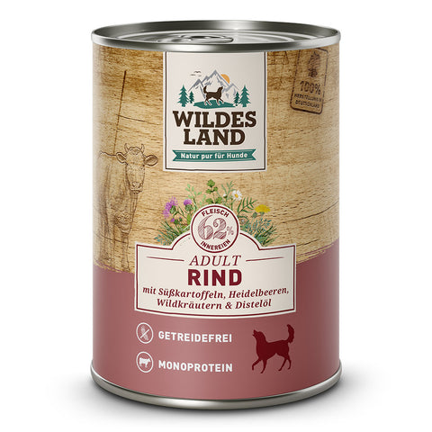 Rind mit Süßkartoffeln, Heidelbeeren, Wildkräutern und Distelöl