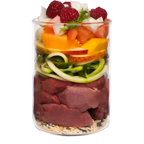 Wildschwein mit Naturreis, Fenchel und Himbeere