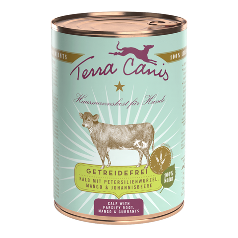 Kalb mit Petersilienwurzel, Mango und Johannisbeere