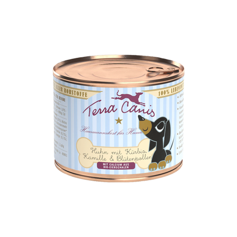 Huhn mit Kürbis, Kamille und Blütenpollen