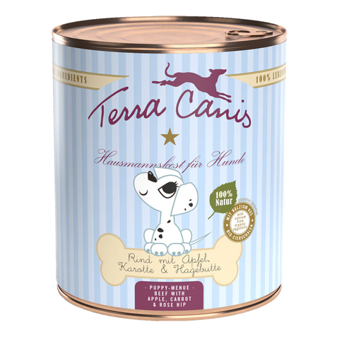 Rind mit Apfel, Karotte und Hagebutte