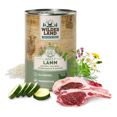 Lamm mit Reis, Zucchini, Wildkräutern und Distelöl