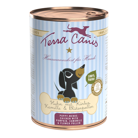 Huhn mit Kürbis, Kamille und Blütenpollen