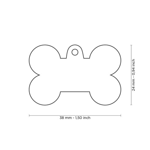 Personalisierbare Hundemarke Knochen "The King" Bronx in Messing