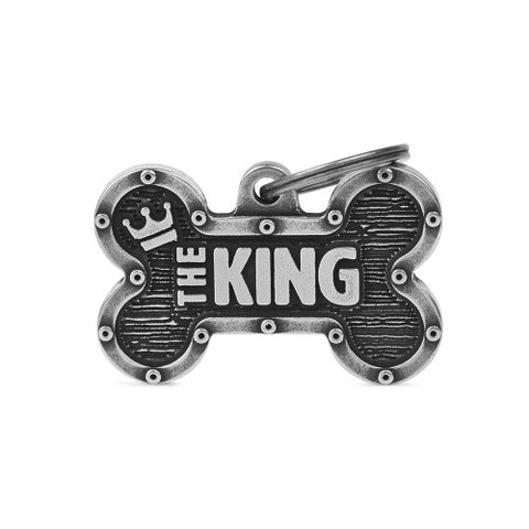 Personalisierbare Hundemarke Knochen "The King" Bronx
