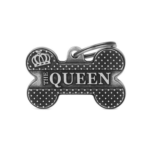 Personalisierbare Hundemarke Knochen "The Queen" Bronx