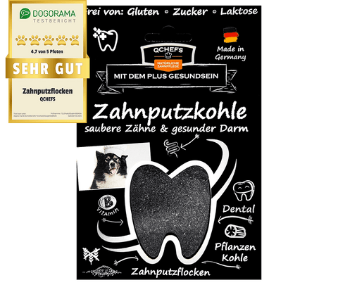Zahnputzflocken mit Kohle