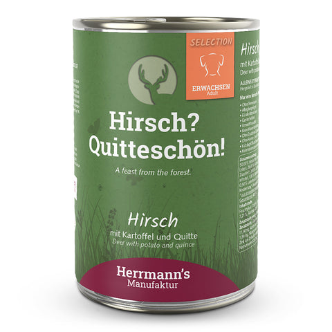 Hirsch mit Kartoffel und Quitte