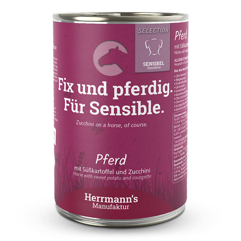 Pferd mit Süßkartoffel und Zucchini