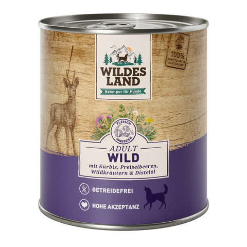 Wild mit Kürbis, Preiselbeeren, Wildkräutern und Distelöl