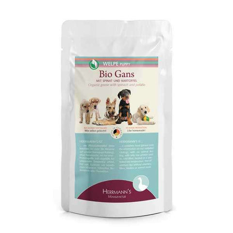 Bio Gans mit Spinat und Kartoffeln