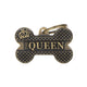 Personalisierbare Hundemarke Knochen "The Queen" Bronx in Messing