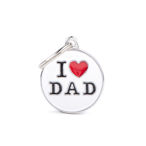 Personalisierbare Hundemarke "I love Dad" Klein